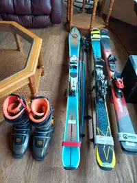 Downhill Skiis and ski boots size 10i 
