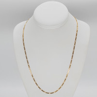 14k solid gold Figaro link necklace/chain