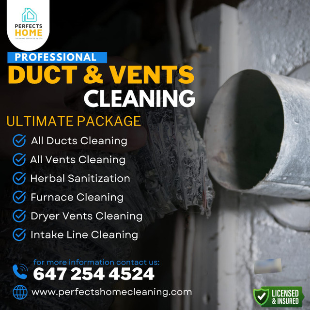 DUCT CLEANING | CARPET CLEANING | HOUSE CLEANERS 647-254-4524 in Cleaners & Cleaning in Hamilton - Image 2