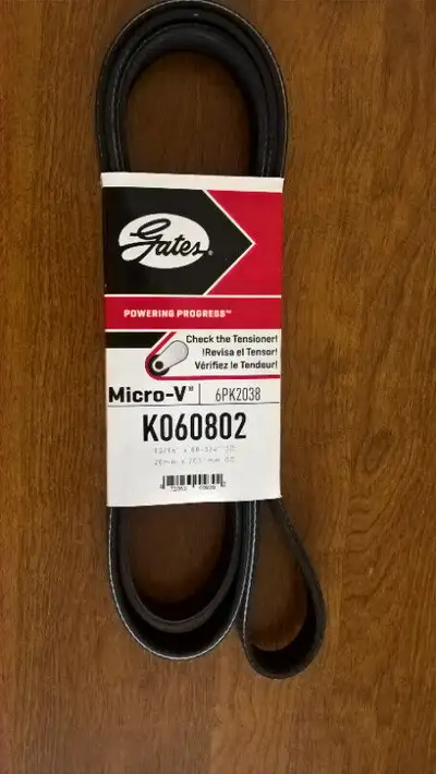 New belt. GATES Premium OE Micro-V Belt K060802 Fits these cars: CHEVROLET CORVETTE 1990-2004 DODGE...