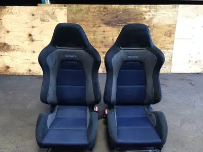 JDM MITSUBISHI LANCER EVOLUTION EVO 8 OEM RECARO BLUE GRAY BLACK SEATS PAIR FOR SALE Used Jdm engine...