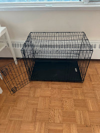 $80 Foldable Double Door Dog Cage & Fence For Small & Medium Dog