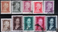 Eva Peron Stamps, 10 Different