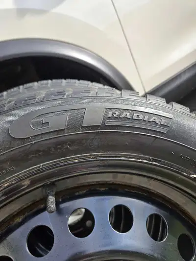 215/55/R17 GT Winter Pro tires on steel rims. 2 tires new last season. The other 2 are showing wear...