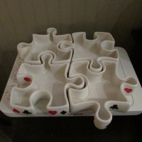 CERAMIC PUZZLE POKER/CARD DISHES