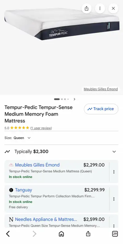 New Tempur queen mattress - delivery possible , View more