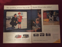 1958 Kodak Cameras Double Page Original Ad