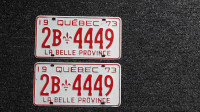 Plaque immatriculation Québec 1973
