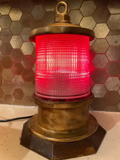 Antique Brass Ship Lamp, View more