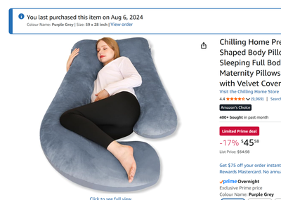 Moving sale — two comfort items available: ▸ $ 10 (origi.$45) U-Shaped Body Pillow — Oversized & ult...