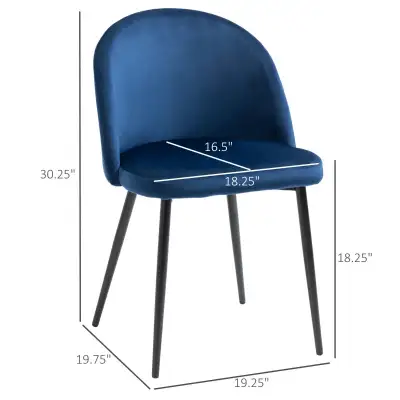 Mid-Back Dining Chair, Mid-Back Velvet-touch Upholstery Kitchen, View more