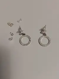 Stud Dangle Circle Earrings