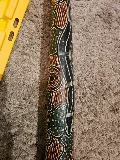 Indonesian teak Digiridoo. Authentic Indonesian hand painted art, View more