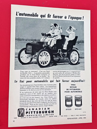 1904 FORD FOR CANADIAN 1954 DITZLER ENAMEL PAINTS FRENCH AD