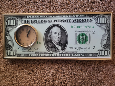 US $100 bill wall clock, View more