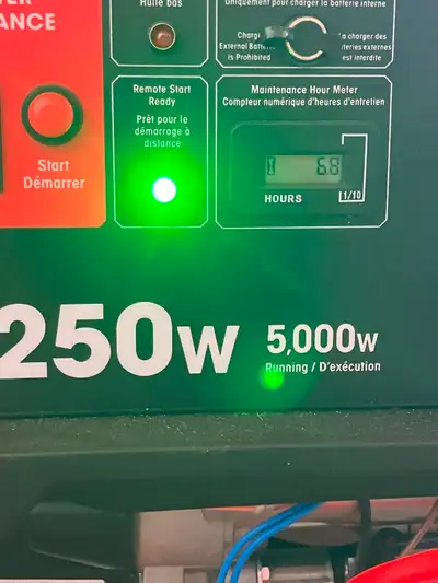 Like New - 6250W BenchMark BG Series Portable Gas Generator with Remote and Electric Start. -(6.8hrs...