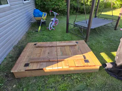 Pressure treated sandbox 4x6 ready to go., View more