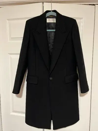 Authentic YSL black wool coat Size 34 or XS Like new, worn a few times only