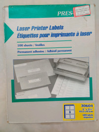 Laser Printer Labels