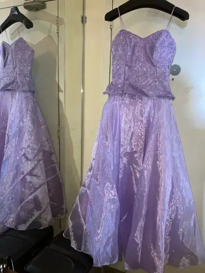 Purple Lace and Organza Prom Dress-Size S/M, View more