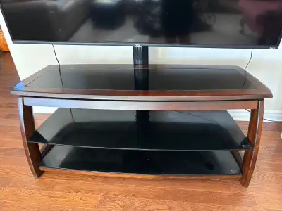 TV Stand with TV Mount - Black & Wood, View more
