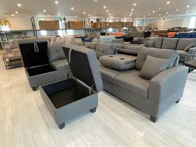 Best Saving Offer Brand New Sectional Sofa with Ottoman Couch, View more