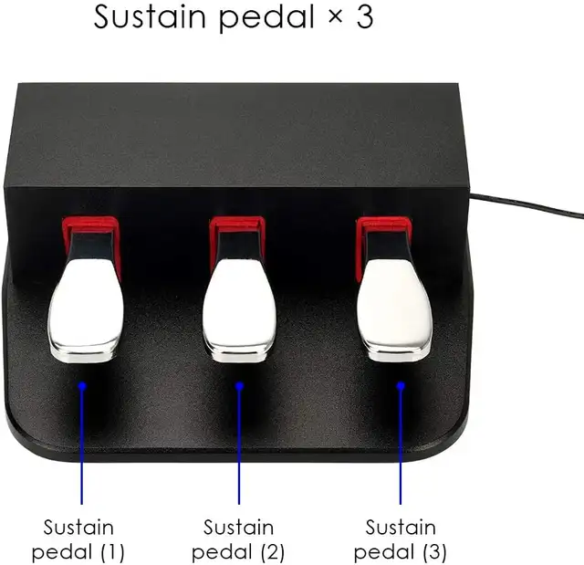 3 pedal sustain pedal with mono 1/4 Inch Plug for Digital Piano in Pianos & Keyboards in Hamilton - Image 3