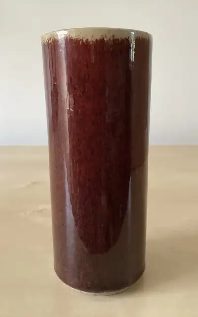 PRICE DROP-4.5" HAMELNER TÖPFEREI Oxblood Stoneware Vase Germany, View more