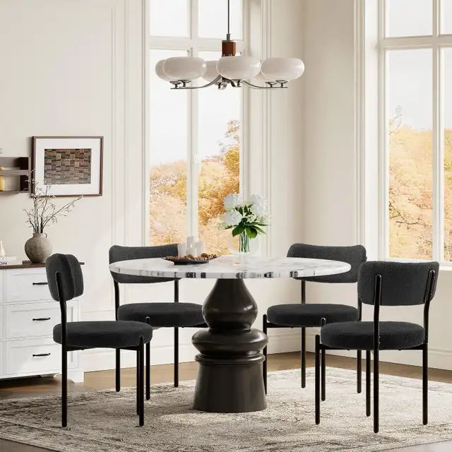 Upholstered Boucle Dining Room Chair Mid Century Modern Chair w in Chairs & Recliners in Markham / York Region - Image 10