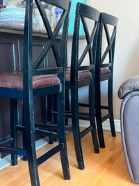 Leather wooden Bar stool/ high chair