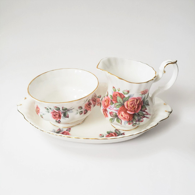 Royal Albert Centennial Rose Bone China Creamer & Open Sugar in Arts & Collectibles in City of Toronto - Image 2