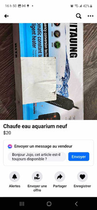 Chauffe eau aquarium neuf