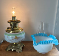 Vintage Electrified Kerosene Juno Lamp