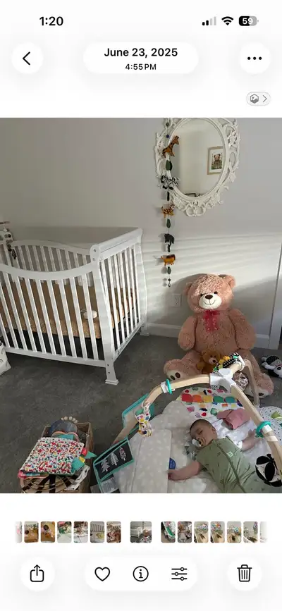 White Baby Crib — Disassembled, Ready for Pickup, View more
