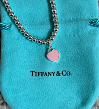 Tiffany Pink Heart Tag Bead Bracelet