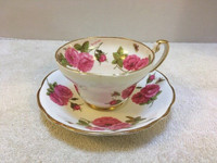 Vintage Antique Classic FOLEY CENTURY ROSE Tea Cup Saucer Signed