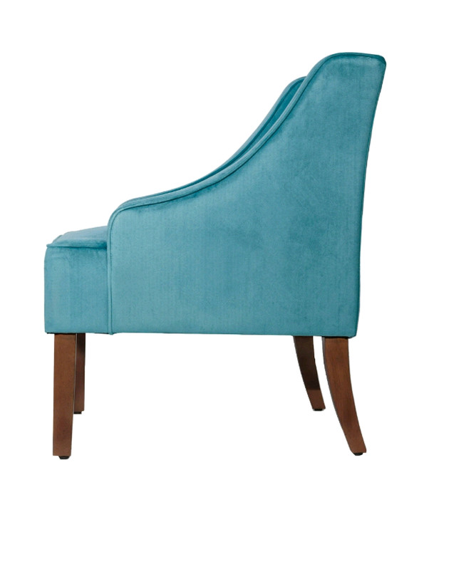 Porch & Den Lyric Turquoise Velvet Swoop Arm Accent Chair /New in Chairs & Recliners in Markham / York Region - Image 3