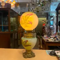 Antique B & H Electrified Oil Lamp