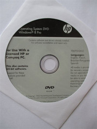 Windows 8 Professional Pro 64 BIT Disc for HP Compaq PC+laptop