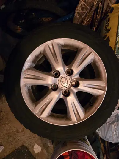 16" lexus rims Off an is 250 205/55r16 Winter tires about 6/32 left $300 obo Pick up in kitchener Ca...