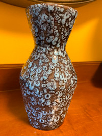 Vintage Scheurich Pottery Angular Corset Vase Fat Lava Glaze