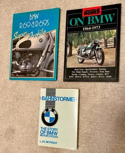 Several BMW motorcycle books. Mint condition. These are an appreciating asset and great for collecto...