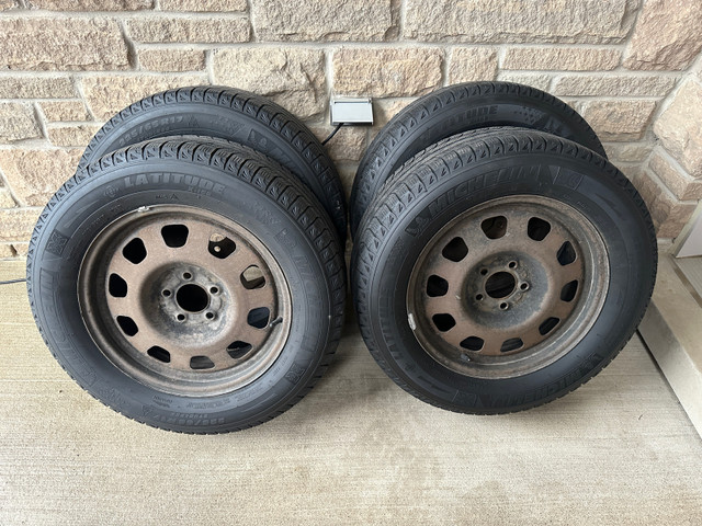 Michelin Latitude X-Ice Winter Tires 225/65R17 On Steel Rims in Tires & Rims in Hamilton