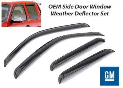 Genuine GM Accessories 12496039 Front and Rear Side Door Window Weather Deflector Set in Smoke Black...
