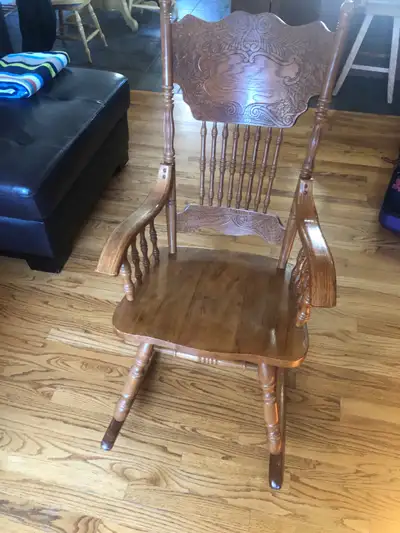 Antique solid wood farmhouse rocker, View more