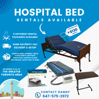 RENTALS- Hospital Beds, Air Mattresses, Overbed table & More