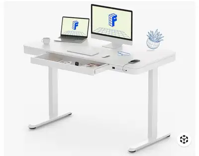 Flexispot White Electric Standing Desk Glass Top , View more