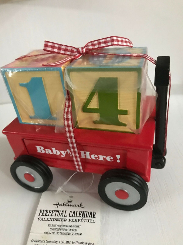 New w. Tags Hallmark Red Wagon Perpetual Calendar in Arts & Collectibles in Bedford - Image 3