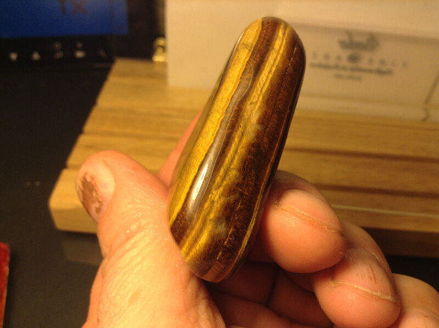 Big Tumbled Ordinary Grade Tiger Eye Stone in Arts & Collectibles in Vancouver
