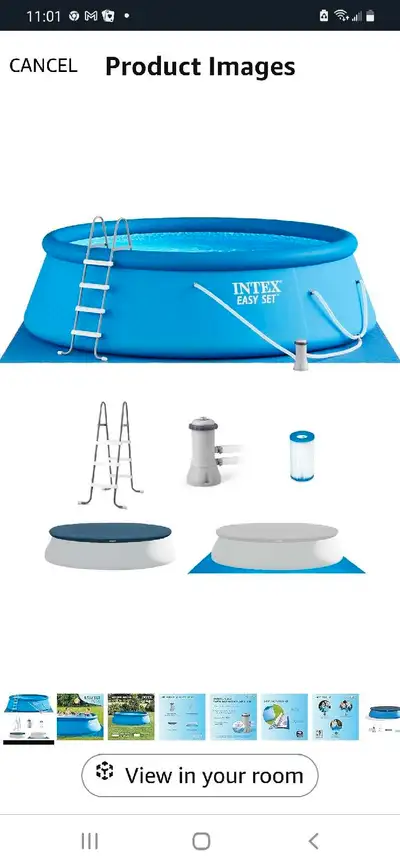 Intex 15' X 48" above ground pool with accessories, View more